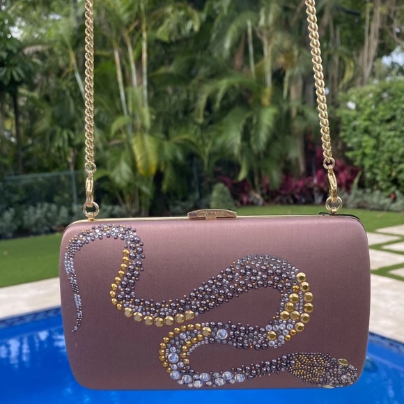 Roberto Cavalli Satin and Crystal Snake Crossbody - Picture 5 of 10
